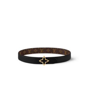 Louis Vuitton Slim Flower 35mm Reversible Belt Black For Women M8899U