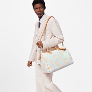 Alternative view of Louis Vuitton Speedy 40 Bandouliere Top Handle Bag 15.7in/ 40cm White Gold Hardware For Men N40689