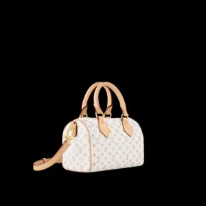 Alternative view of Louis Vuitton Speedy Bandouliere 20 Top Handle Bag 8.1in/ 20.5cm Mastic Cream Gold Hardware For Women M12747
