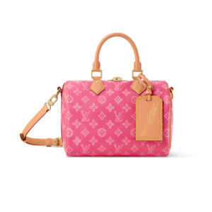 Louis Vuitton Speedy Bandouliere 25 Top Handle Bag 9.8in/ 25cm Monogram Origine Rose Ruban Gold Hardware For Women M27528