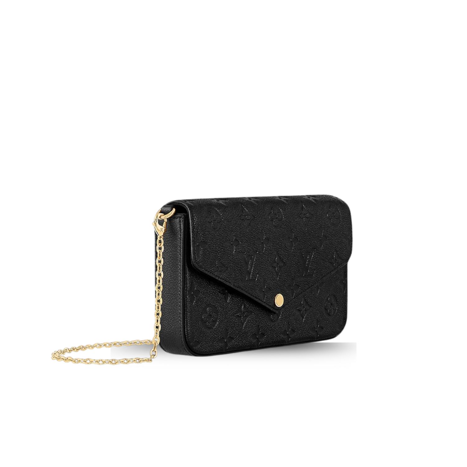Louis Vuitton Pochette Felicie Shoulder Bag 8.3in/ 21cm Black Monogram Empreinte Gold Hardware For Women M82477 - Image 5