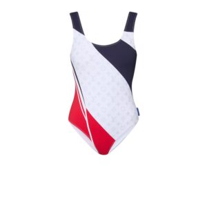 Louis Vuitton LV x AC Flag One-Piece Swimsuit White For Women 1AFZEM