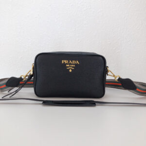Alternative view of Prada Medium Camera Bag 8.6in/ 22cm Black Gold Hardware For Women