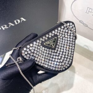Alternative view of Prada Mini- Pouch With Artificial Crystals Bag Black For Women 3.9 in/ 10 cm 1NR005_2AWL_F0T7O