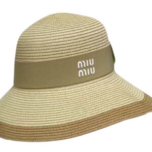 Alternative view of Miu Miu Wide Brim Sun Hat Raffia Beige For Women 57cm/22.4in