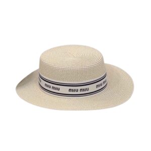 Alternative view of Miu Miu Straw Hat In Raffia Beige For Women 57cm/22.4in