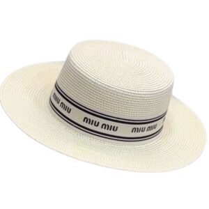 Alternative view of Miu Miu Straw Hat In Raffia White For Women 57cm/22.4in