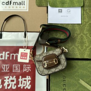 Gucci Horsebit 1955 Strap Wallet Brown For Women, Women's Bags 4.7in/12cm GG ‎699760 HUHHG 8565