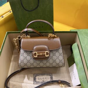 Gucci Horsebit 1955 Mini Bag Brown For Women, Women's Bags 8.7in/22cm GG ‎703848 9AAAJ 8563