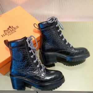 Hermes Fresh Ankle Boots Black For Women 1.6in/4cm