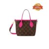 Louis Vuitton Neverfull Bandouliere Inside Out BB Tote Bag 10.4in/ 26cm Rose Pondichery Gold Hardware For Women M12106 - Image 5