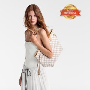 Alternative view of Louis Vuitton Neverfull MM Tote Bag 12.2in/ 31cm Beige Bag Damier Azur Gold-Hardware For Women N41361