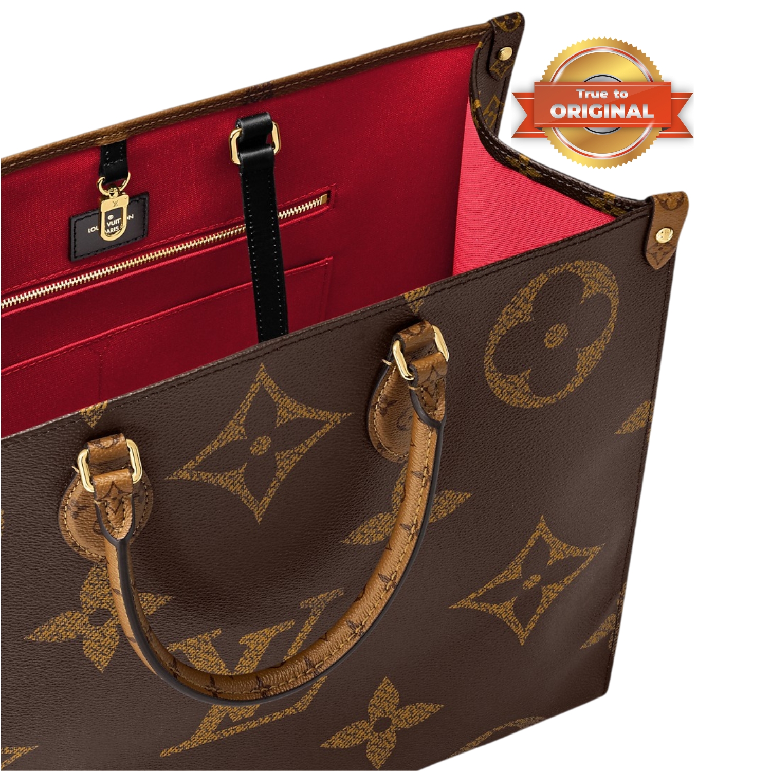 Louis Vuitton OnTheGo GM Tote Bag 16.1in/ 41cm Brown Gold Hardware For Women M45320 - Image 8