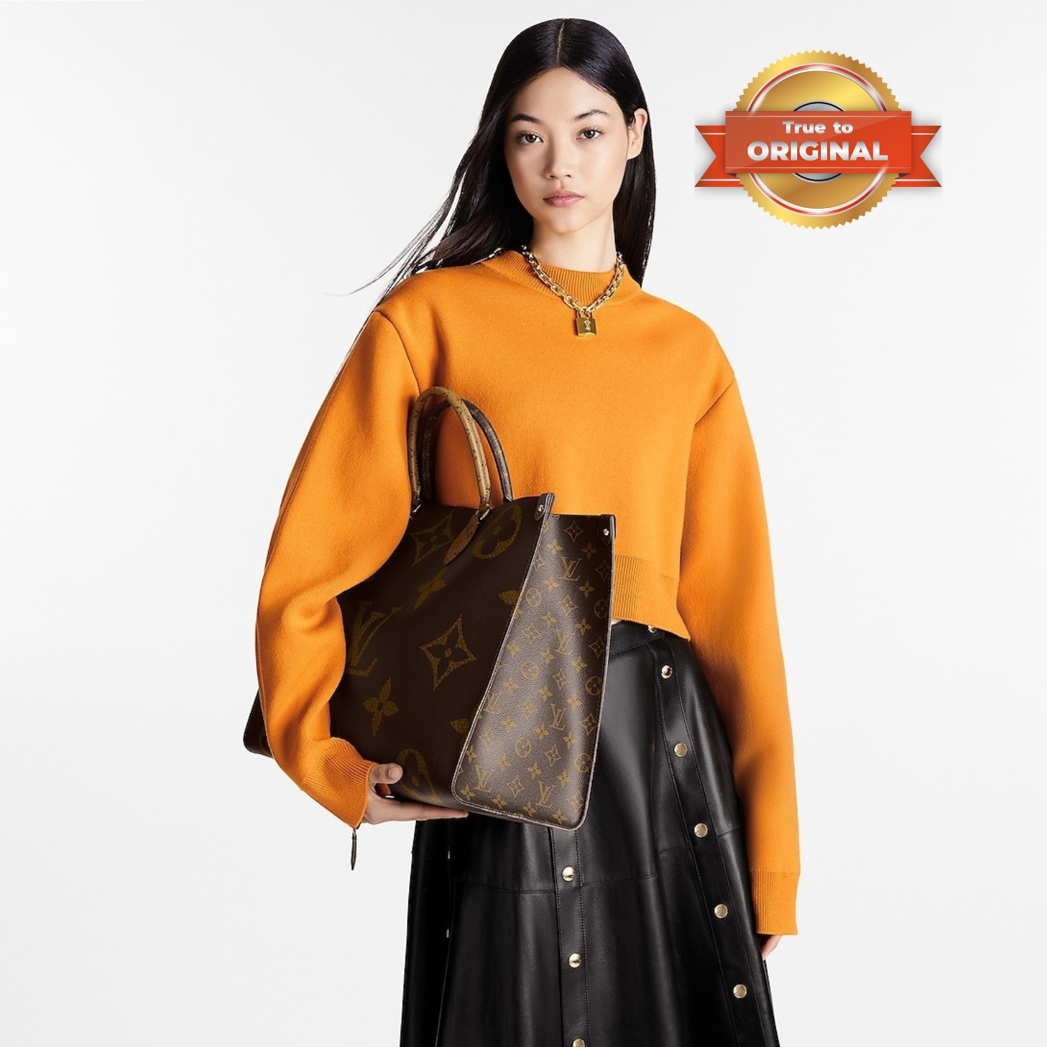 Louis Vuitton OnTheGo GM Tote Bag 16.1in/ 41cm Brown Gold Hardware For Women M45320 - Image 9