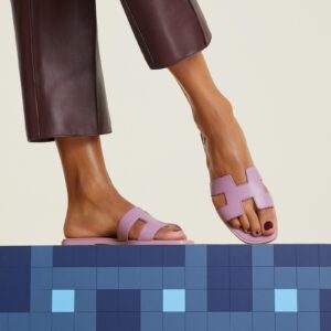 Alternative view of Hermes Oran Sandals Purple For Women H202230Z BR340
