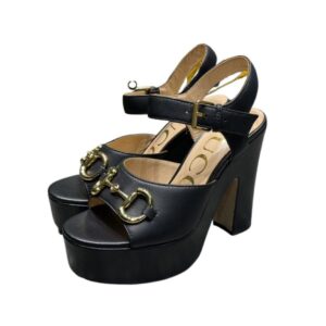 Gucci Platform Sandal With Horsebit Black For Women 674776 BKO00 1000
