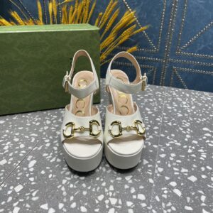 Alternative view of Gucci Platform Sandal With Horsebit White For Women 674776 BKO00 9049