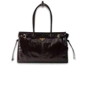 Prada Bonnie Large Handbag Bag Dark Brown 38cm/15in - 1BA433_2CYR_F01D6_V_MOO