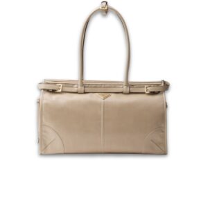 Prada Bonnie Large Handbag Bag Travertine 38cm/15in - 1BA433_2CYR_F03MV_V_MOO