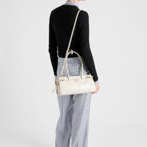 Alternative view of Prada Bonnie Medium Shoulder Bag 13in/ 32cm White Gold Hardware 1BA426_2CYR_F0PG7_V_MOO
