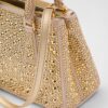 Prada Galleria Satin Mini Top Handle Bag 7.9in/ 20cm Crystals Platinum Gold Hardware For Women 1BA906_2AWL_F0522_V_EOY - Image 8
