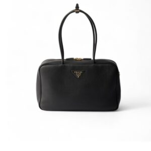 Prada Large Leather Top-Handle Bag Black For Men 13.4in/34cm 1BB128_2DKV_F0632_V_ONO