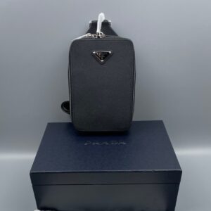 Alternative view of Prada Leather Shoulder Bag 5.5in/ 14cm Black Silver Hardware For Men 2VZ106_9Z2_F0002_V_OOO
