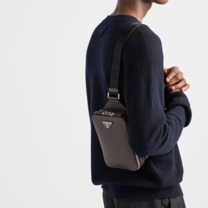 Alternative view of Prada Brique Saffiano Crossbody Bag 5.5in/ 14cm Coffee Leather For Men 2VZ106_9Z2_F0201_V_OOO
