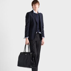 Alternative view of Prada Bonnie Leather Tote Bag Black For Men 19.7in/50cm 2VG128_2CYR_F0002_V_OOO