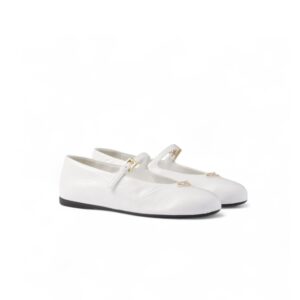 Prada Patent Leather Ballerinas White For Women 1F793N_H27_F0009_F_005
