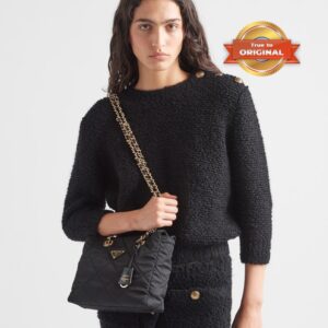 Alternative view of Prada Re-Edition 1995 Chaîne Re-Nylon Tote Bag Black For Women 25cm/9.8in 1BG468_2AOS_F0002_V_COO