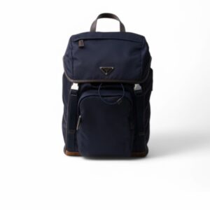 Prada Re-Nylon And Leather Backpack Blue For Men 10.6in/27cm 2VZ135_384_F0C1B_V_HYF