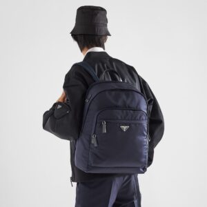 Alternative view of Prada Re-Nylon And Leather Backpack Navy For Men 12.2in/31cm 2VZ048_2DMG_F0008_V_OOO
