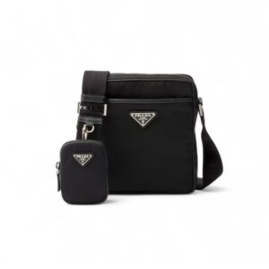 Prada Re-Nylon And Leather Shoulder Bag For Men 6.7in/17cm 2VH112_2DMH_F0002_V_XOP