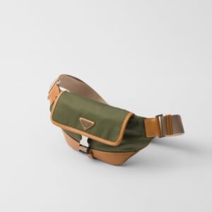 Alternative view of Prada Re-Nylon And Leather Shoulder Bag Military/Caramel For Men 7.1in/18cm 2VH176_2CX2_F03UQ_V_OOO