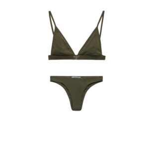 Prada Ribbed Knit Bralette Bikini Camouflage Green For Women 70223_1YW2_F0334_S_OOO