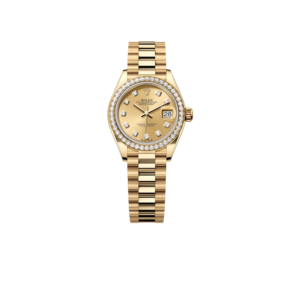 Rolex Lady-Datejust Watch Gold Toned Champagne Dial 28mm For Women M279138RBR-0023