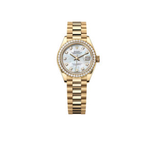 Rolex Lady-Datejust Watch Gold Toned White Pearl Dial 28mm For Women 279138RBR-0015