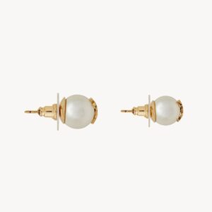 Alternative view of Saint Laurent Cassandre Pearl Earrings In Gold And Cream For Women 691563Y15269018 YSL
