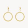 Saint Laurent Cassandre Pendant Hoop Earrings Gold For Women 784142Y15008030 YSL - Image 2