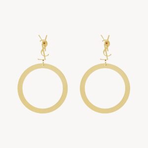 Alternative view of Saint Laurent Cassandre Pendant Hoop Earrings Gold For Women 784142Y15008030 YSL
