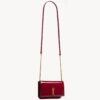 Saint Laurent Cassandre Phone Holder Crossbody Bag 7in/ 18cm Burgundy Gold Hardware For Women 808702BMIIW6259 - Image 6