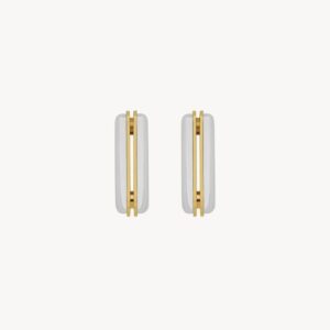 Alternative view of Saint Laurent Split Square Hoop Earrings Palladium And Gold For Women 788138Y15008469
