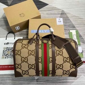 Alternative view of Gucci Savoy Small Duffle Bag Brown 17.3 in/43 cm 724642 UKMKG 8396