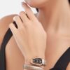 Bvlgari Serpenti Tubogas Watch Silver/Rose Gold Toned Black Dial 35mm For Women 103823 - Image 3