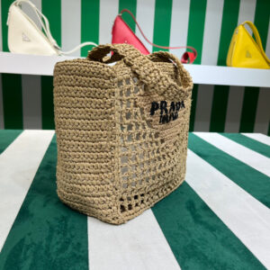 Alternative view of Prada Small Raffia Tote Beige For Women 22cm/ 8.7in 1BG444_2A2T_F0018_V_OOO