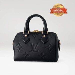 Alternative view of Louis Vuitton Speedy Bandouliere 20 Top Handle Bag 8.1in/ 20.5cm Black Monogram Empreinte Gold Hardware For Women M58953