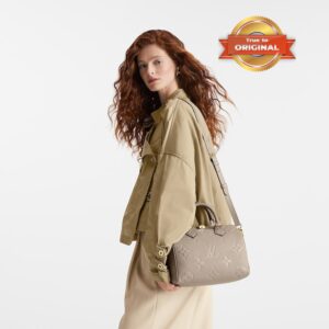 Alternative view of Louis Vuitton Speedy Bandouliere 25 Top Handle Bag 9.8in/ 25cm Tourterelle Monogram Empreinte Gold Hardware For Women M59273
