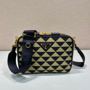 Alternative view of Prada Symbole Embroidered Fabric Bag In Beige For Women 8.6 in/ 22 cm 2VH069_2FKL_F0Y30_V_MOF