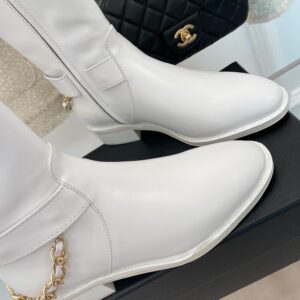 Alternative view of Chanel Women's Ankle Boots With Chain White For Women 1.5in/4cm